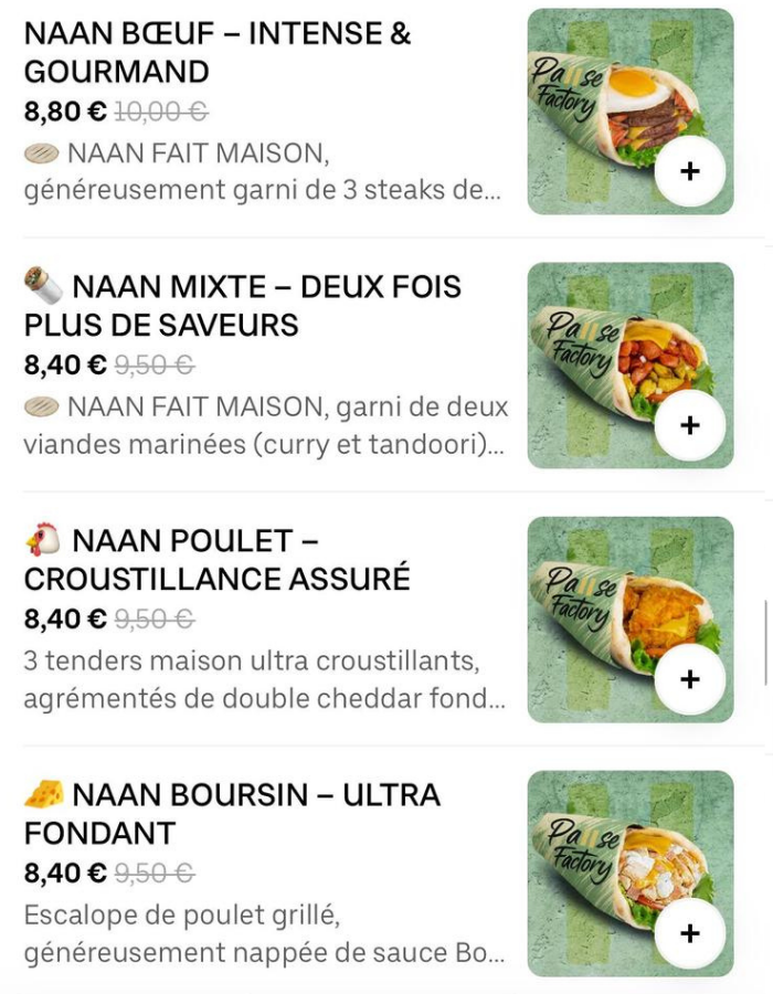 Menu Premium 22
