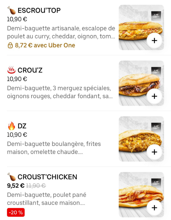 Menu Premium 18
