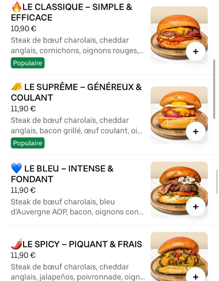Menu Premium 25