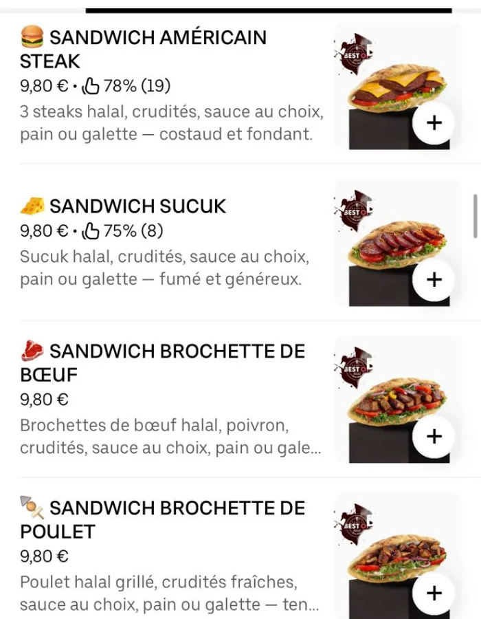 Profil optimisé Best Off Kebab