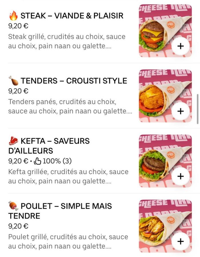 Profil optimisé O Cheese Naan