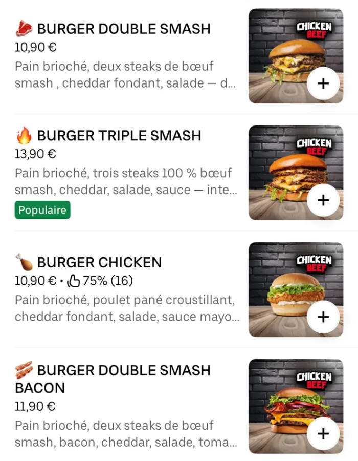 Profil optimisé Chicken Beef