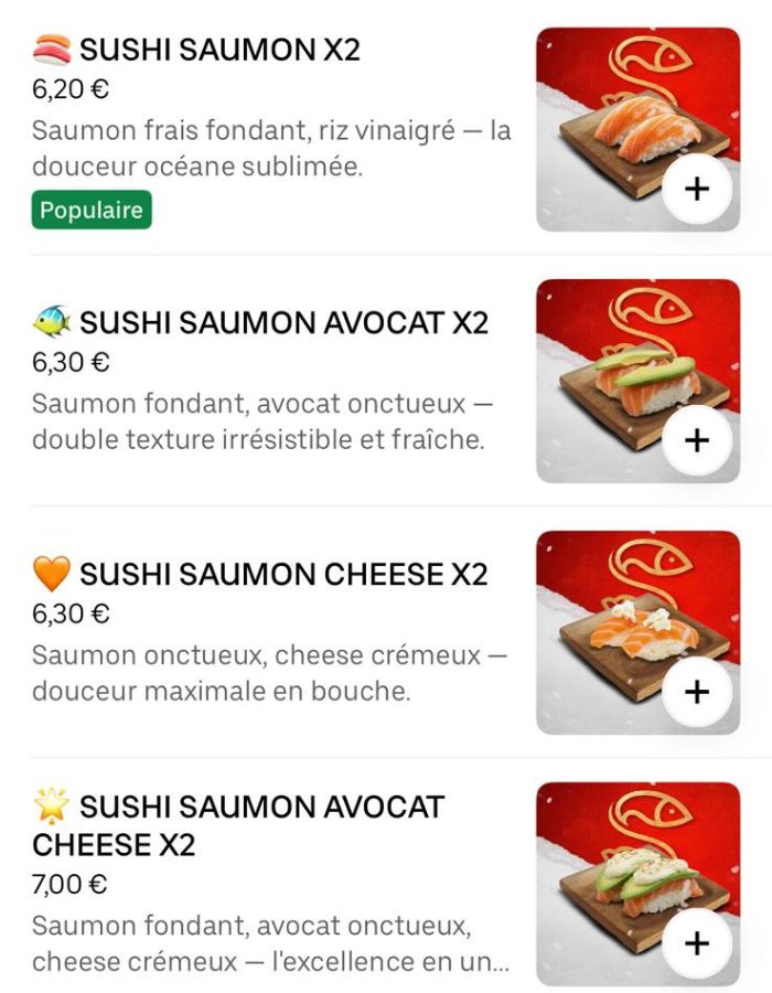 Profil optimisé Suka Sushi
