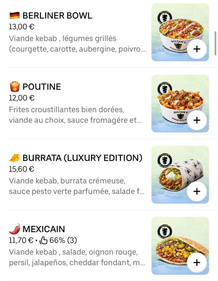 Profil optimisé Sultan Kebab