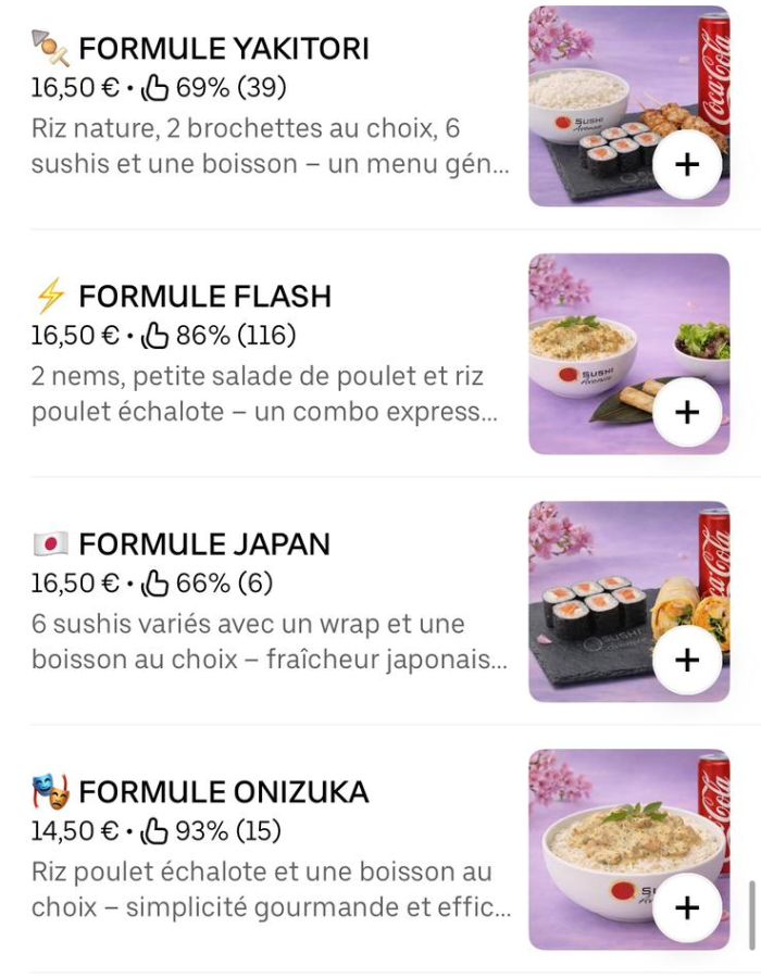 Profil optimisé Sushi Avenue