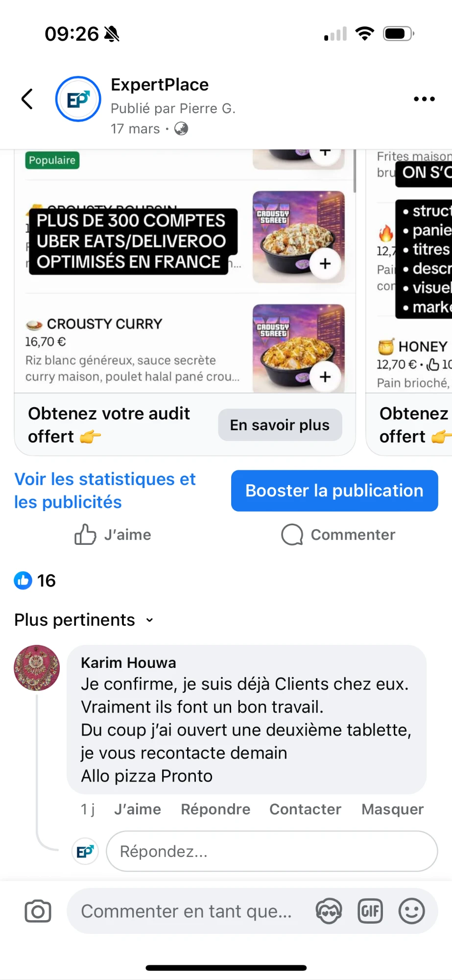 Commentaire client