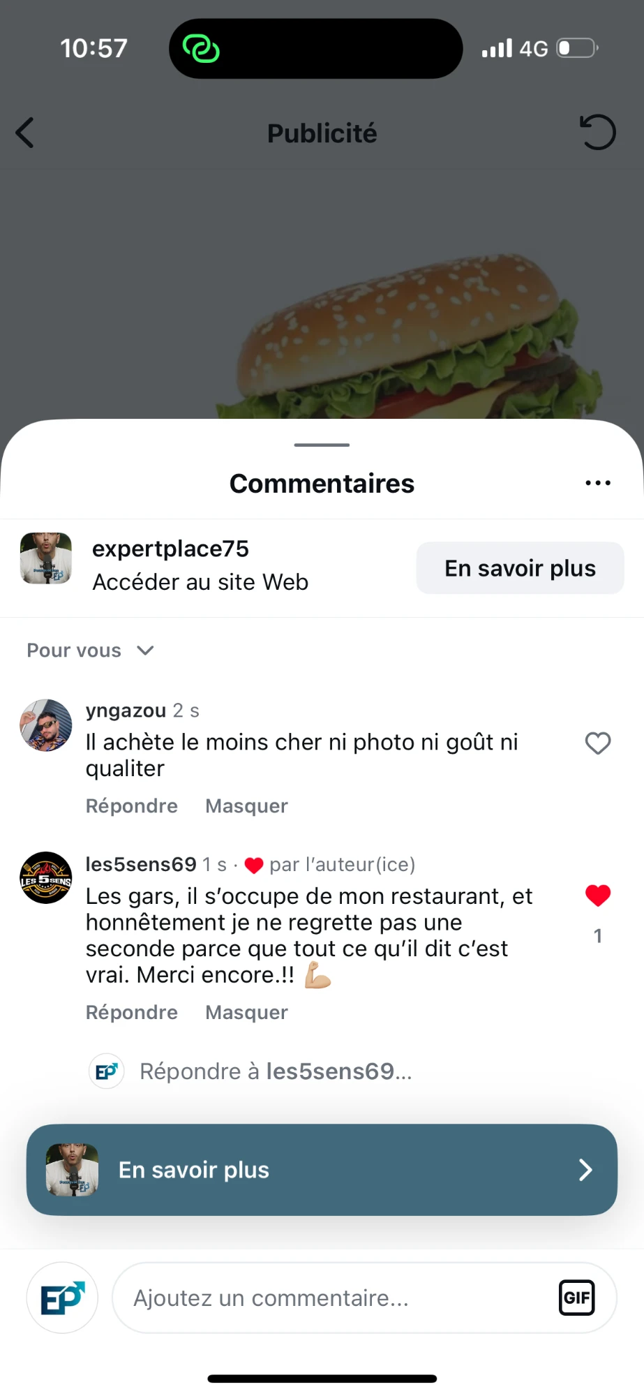 Commentaire client